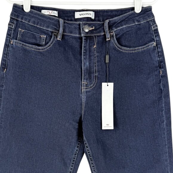 Vigoss Women's Stevie Straight Stretch Raw Hem Blue Crop Denim Jeans Size 29 NWT - Picture 3 of 11